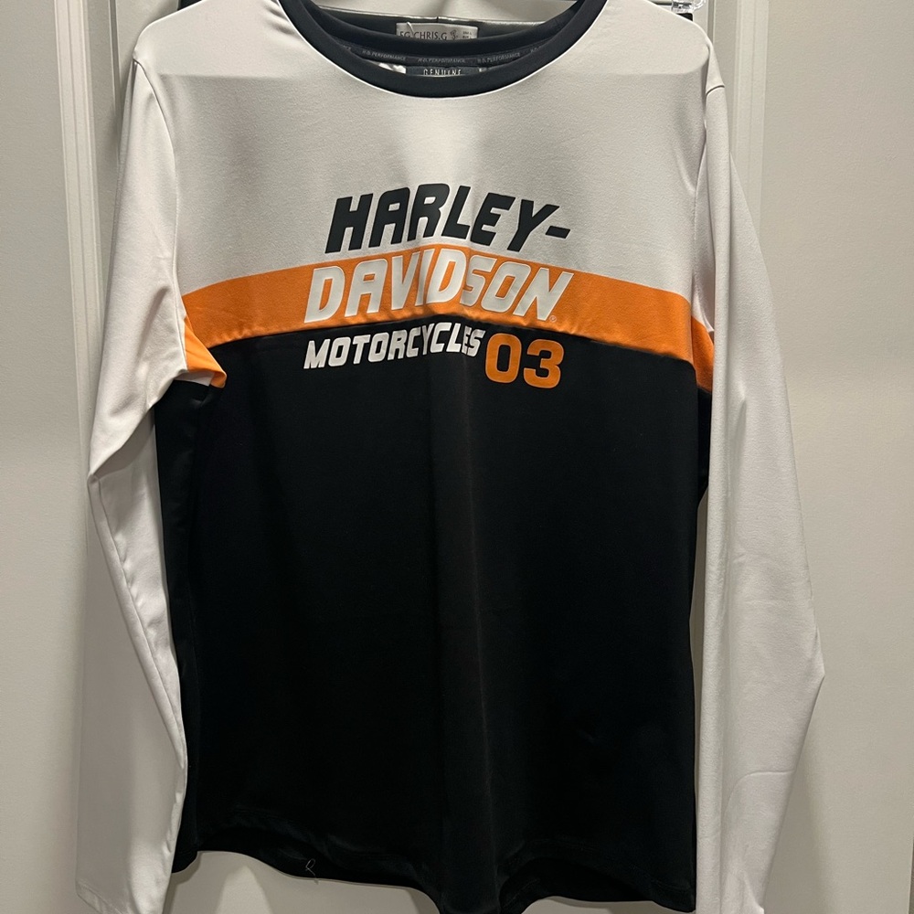 Harley-Davidson unisex Black and White Long Sleeve Shirt